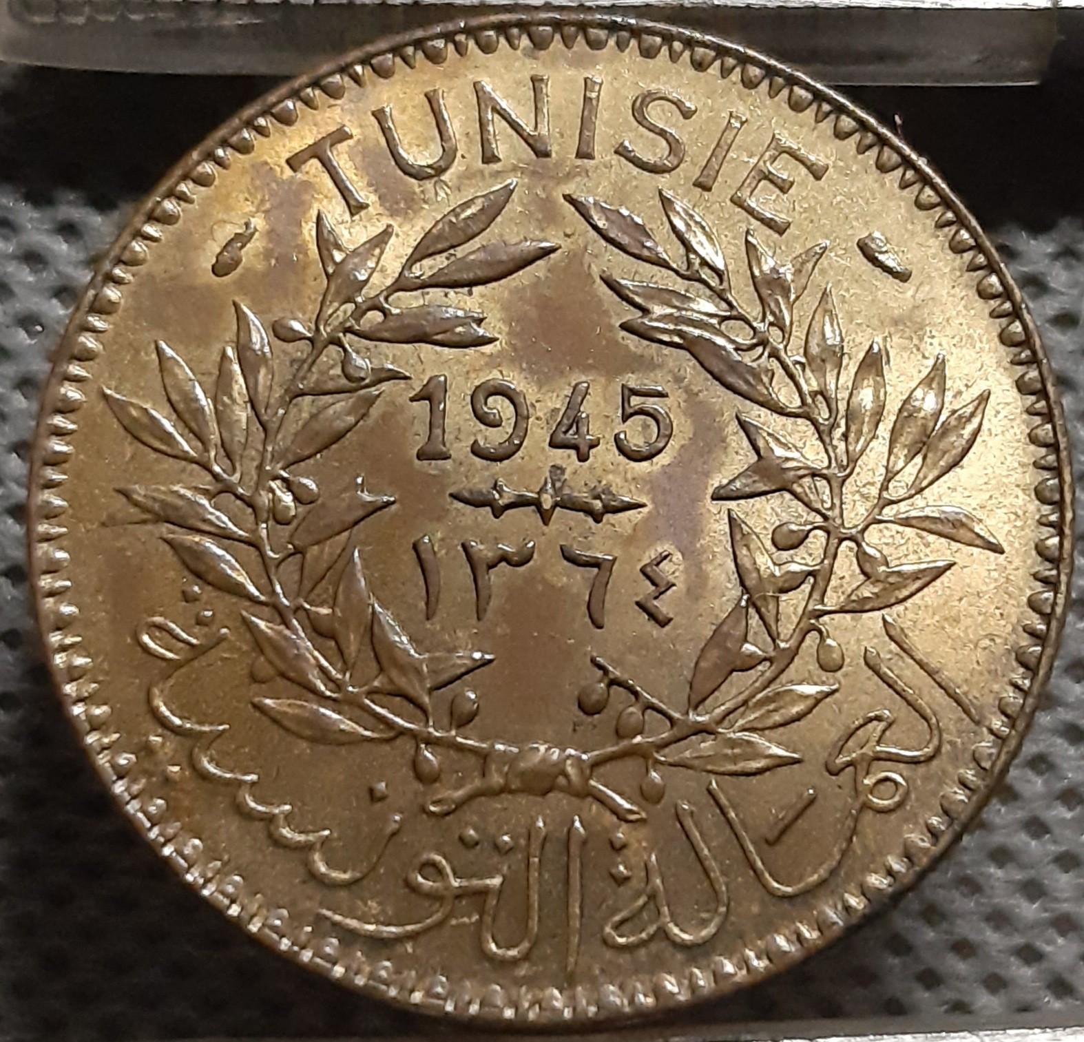 Tunisas 2 Frankai 1945 KM#248 (807)