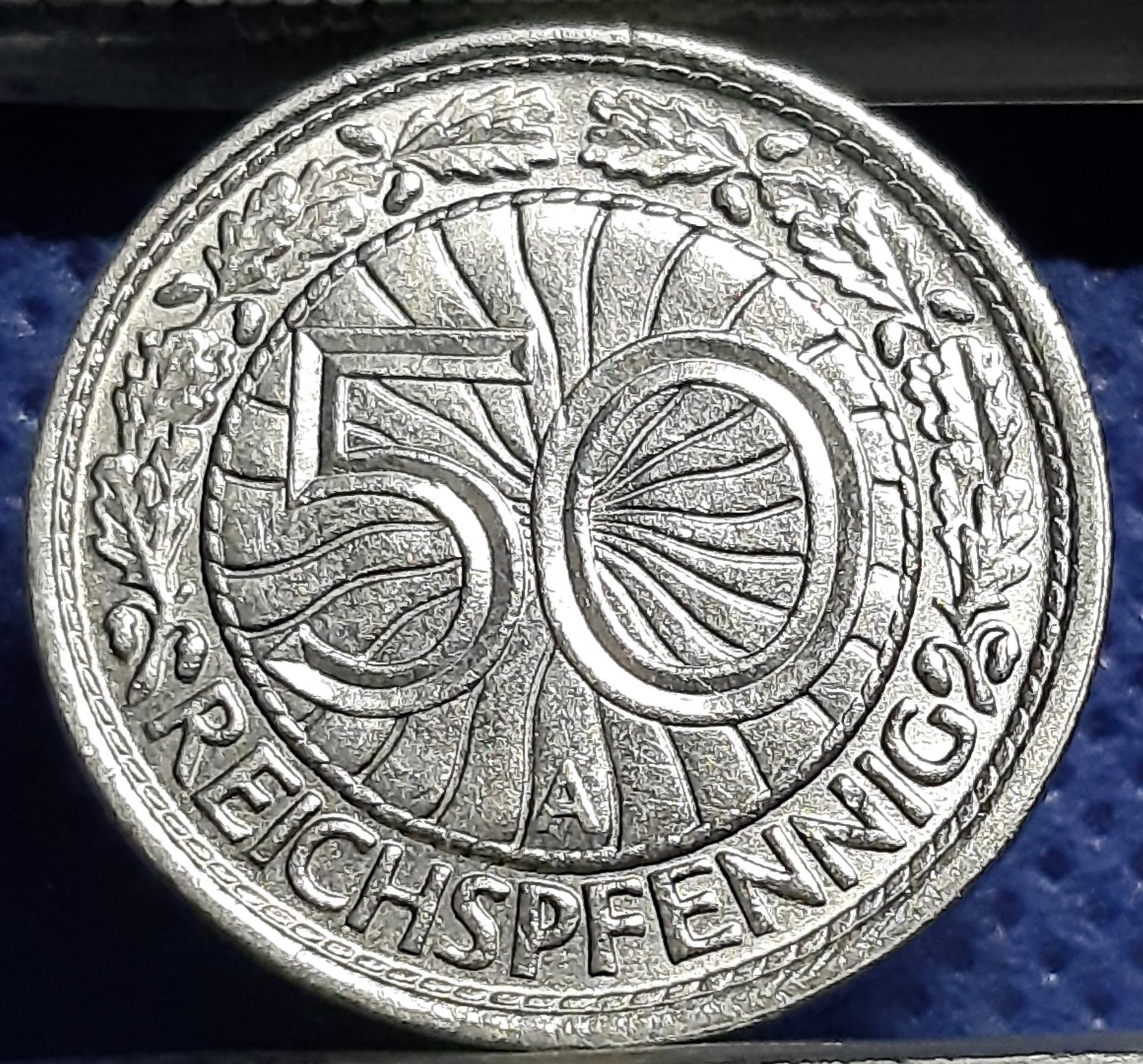 Vokietija 50 Reichspfenigų 1931 A KM#49 (955)