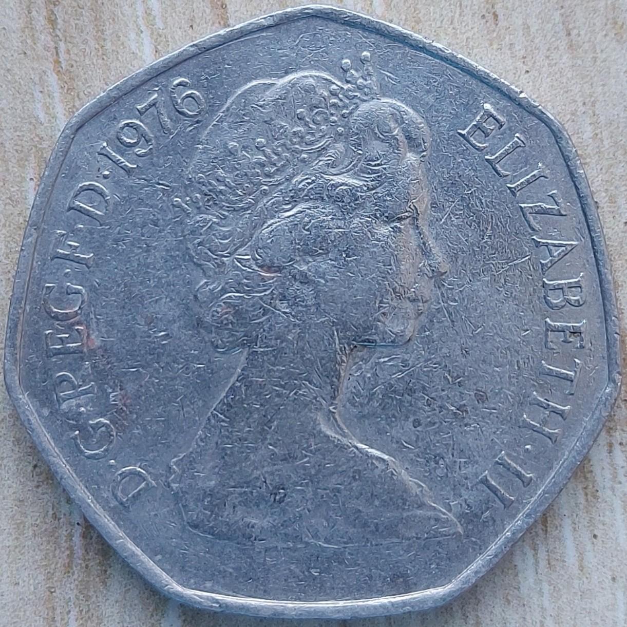 Jungtinė Karalystė 50 Naujųjų pensų 1976 KM#913 (A01)