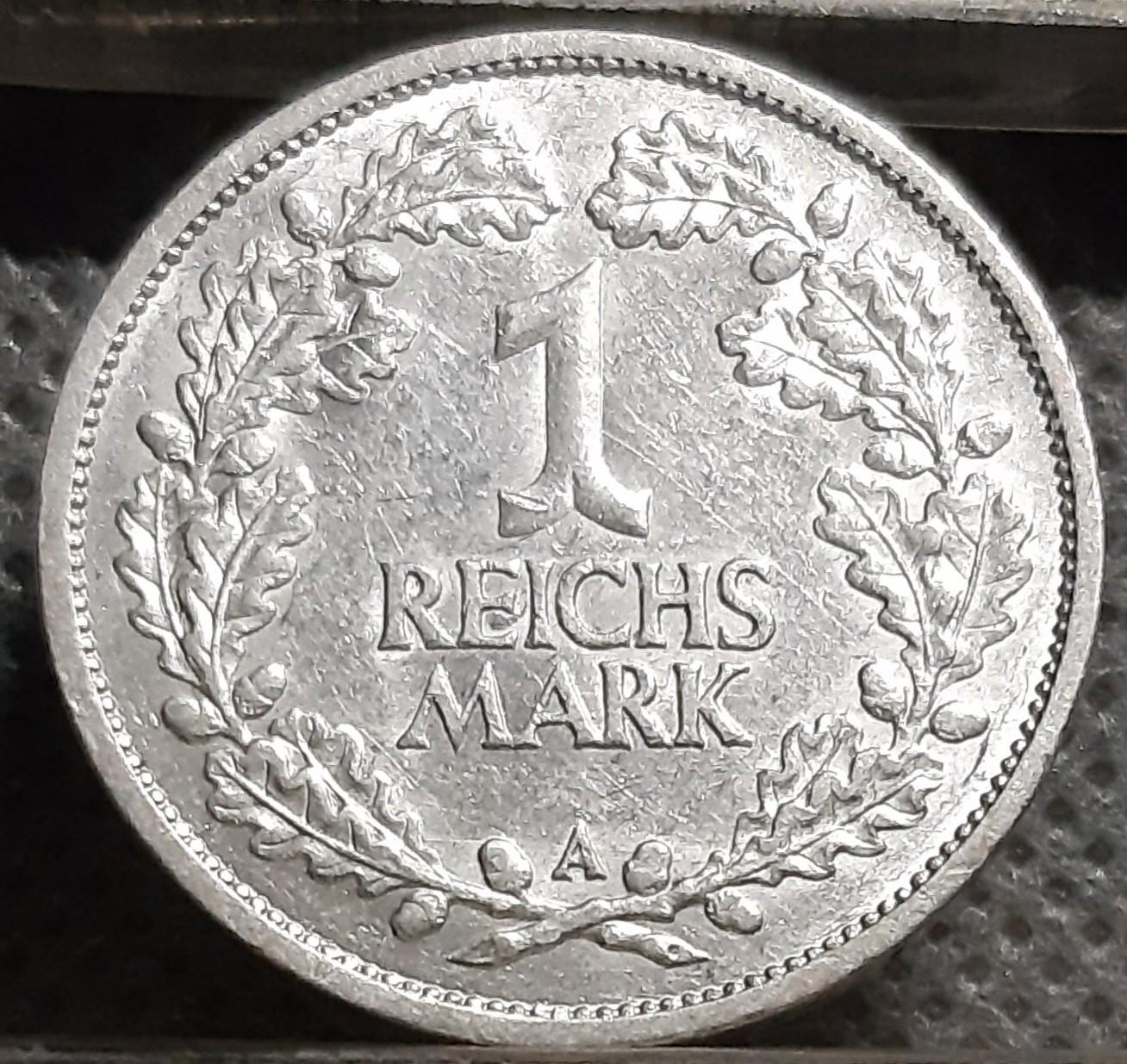 Vokietija 1 Reichsmarkė 1926 A KM#44 Sidabras (983)