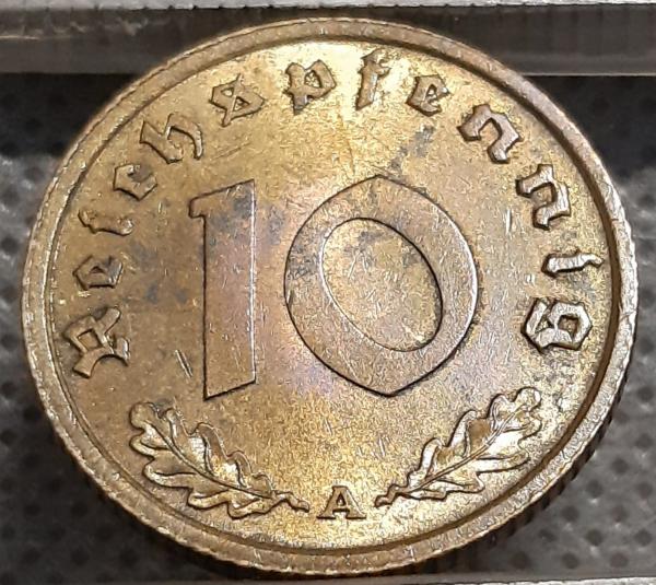 Trečiasis Reichas 10 Reichspfenigų 1939 KM#92 (998)