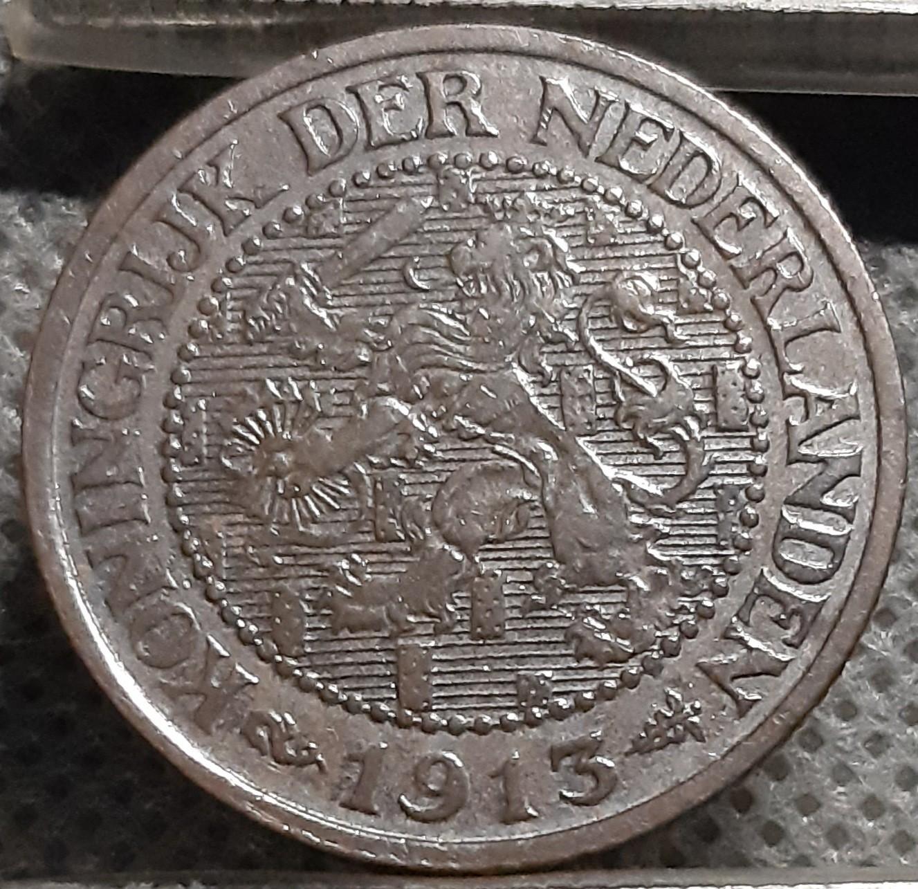 Nyderlandai 2 1/2 Cento 1913 KM#150 Bronza (1018)