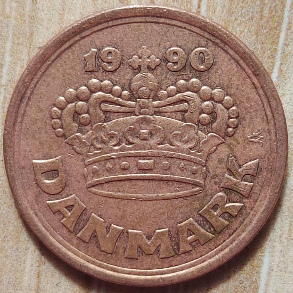 Danija 50 Erių 1990 KM#866 Bronza (A01)