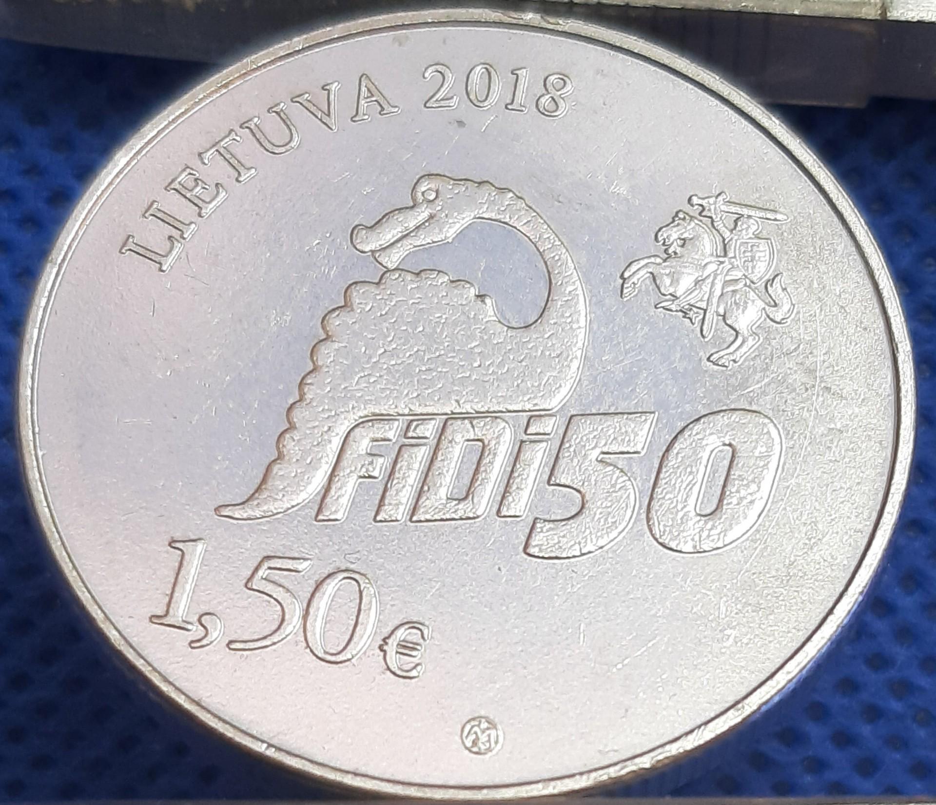 Lietuva 1 1/2 Euro 2018 KM#227 FIDI (1071)