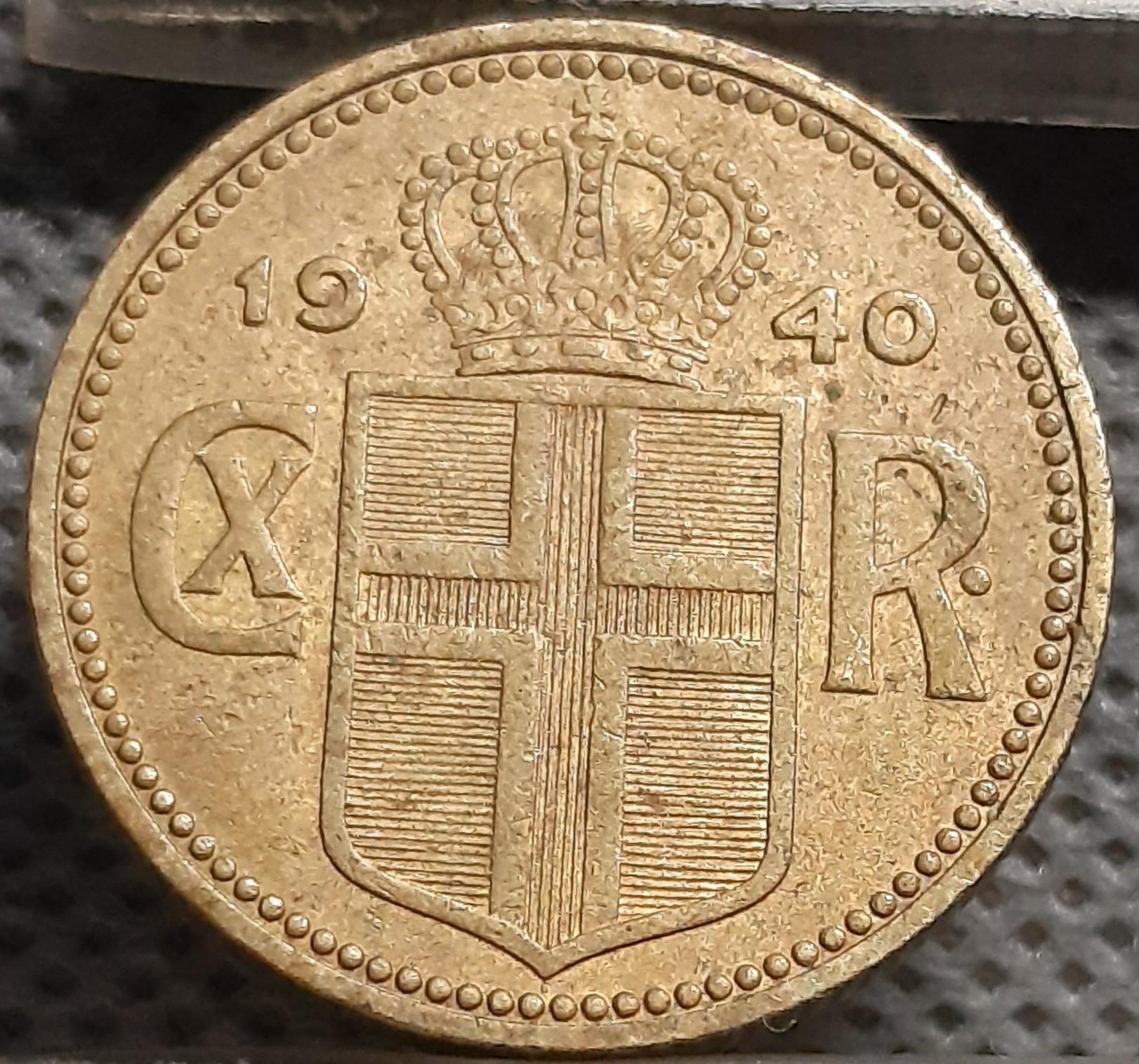 Islandija 1 Krona 1940 KM#3 (1095)