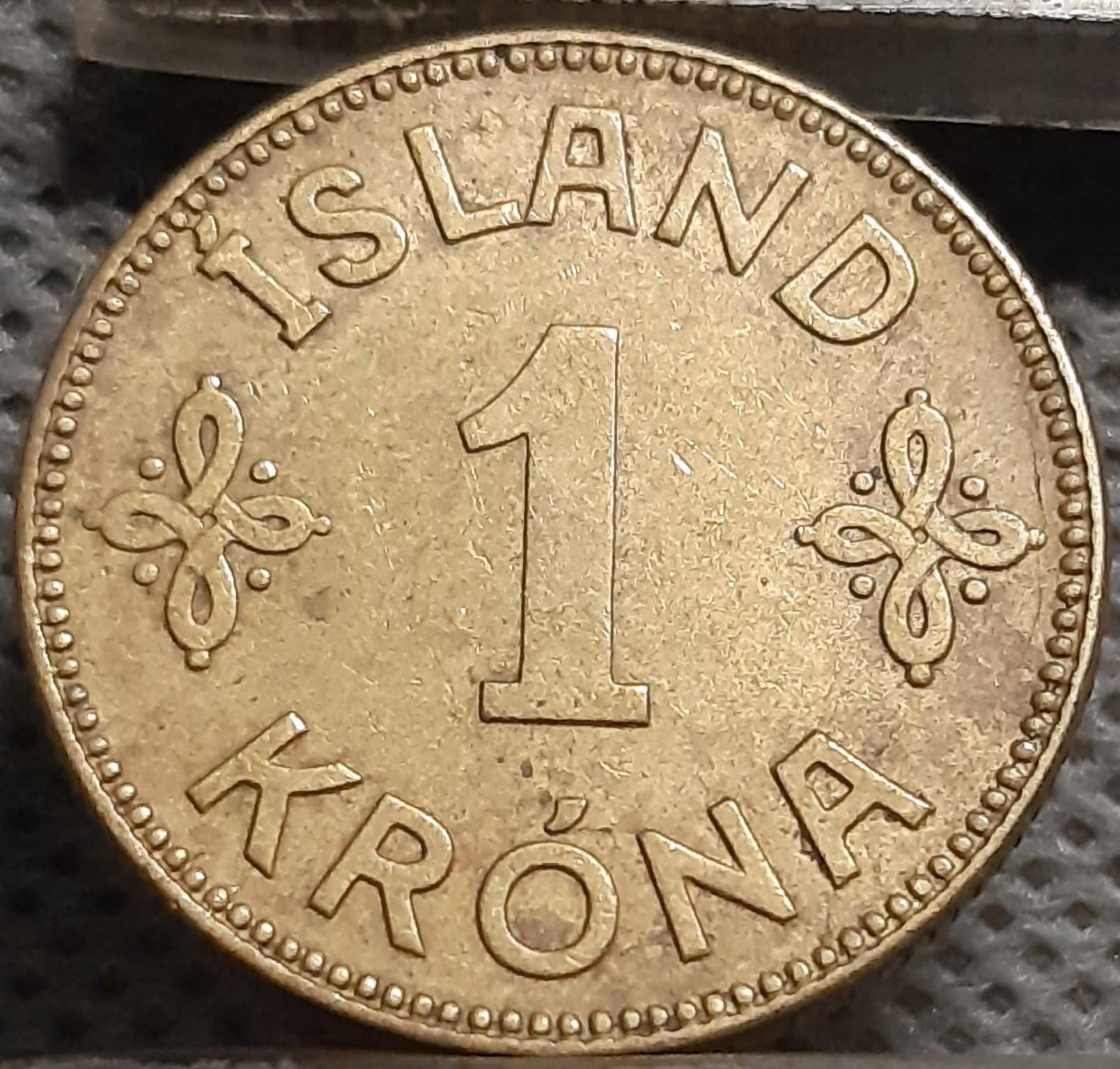 Islandija 1 Krona 1940 KM#3 ♡N (1096)