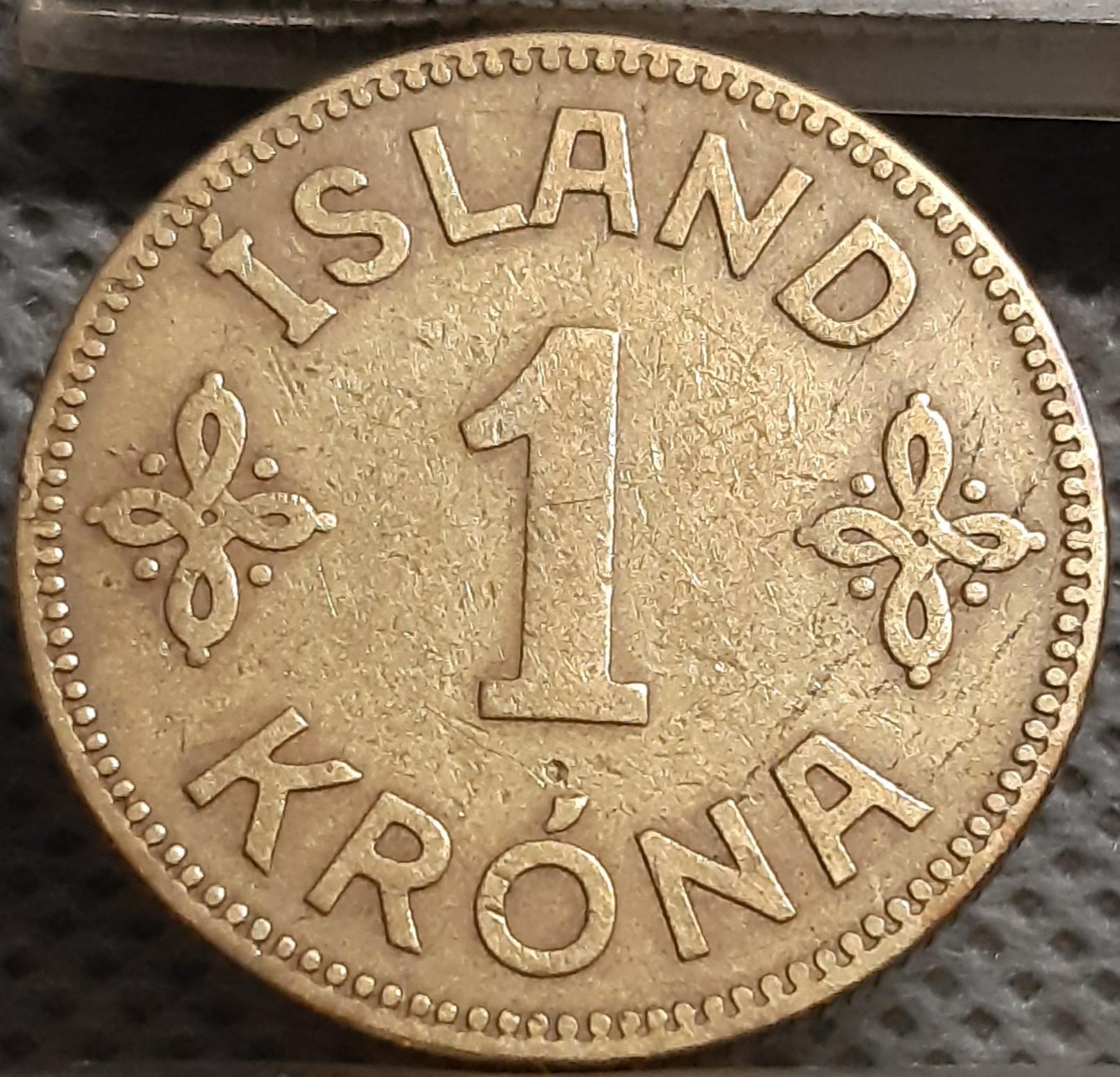 Islandija 1 Krona 1929 KM#3 (1098)