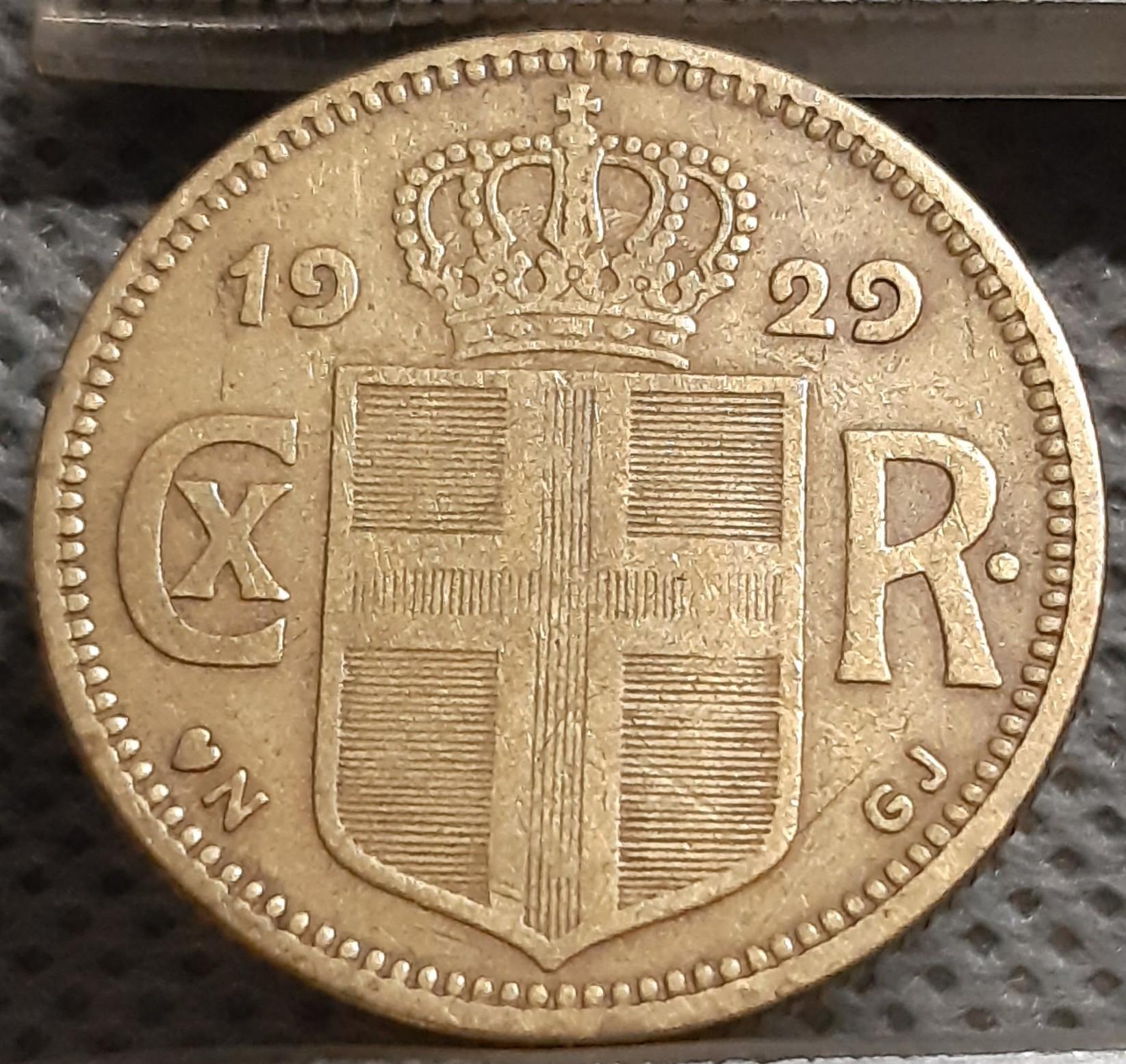 Islandija 1 Krona 1929 KM#3 (1098)