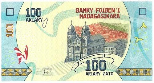 Madagaskaras. 100 ariarių ( 2017 - ) UNC