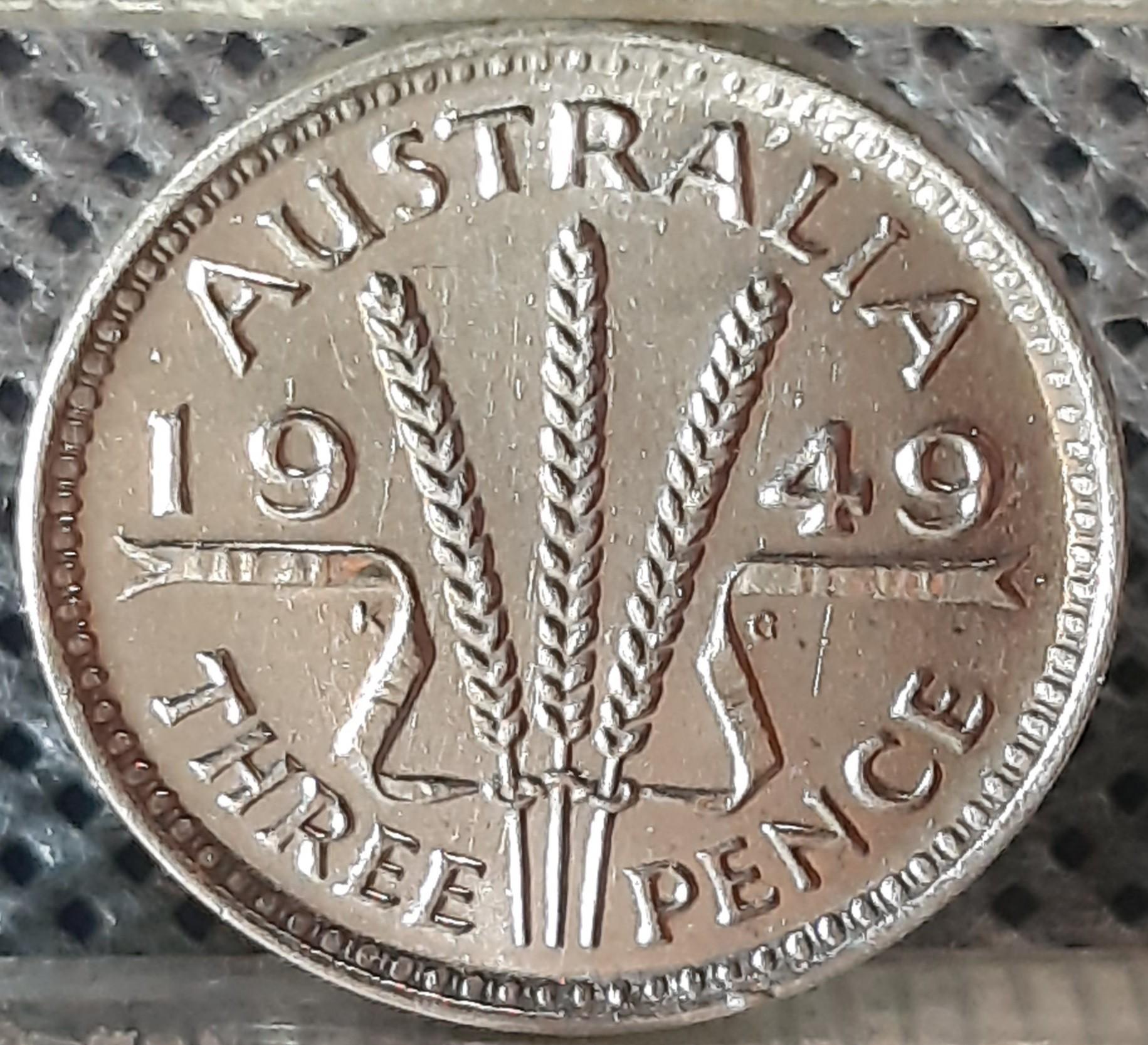 Australija 3 Pensai 1949 KM#44 Sidabras (1131)