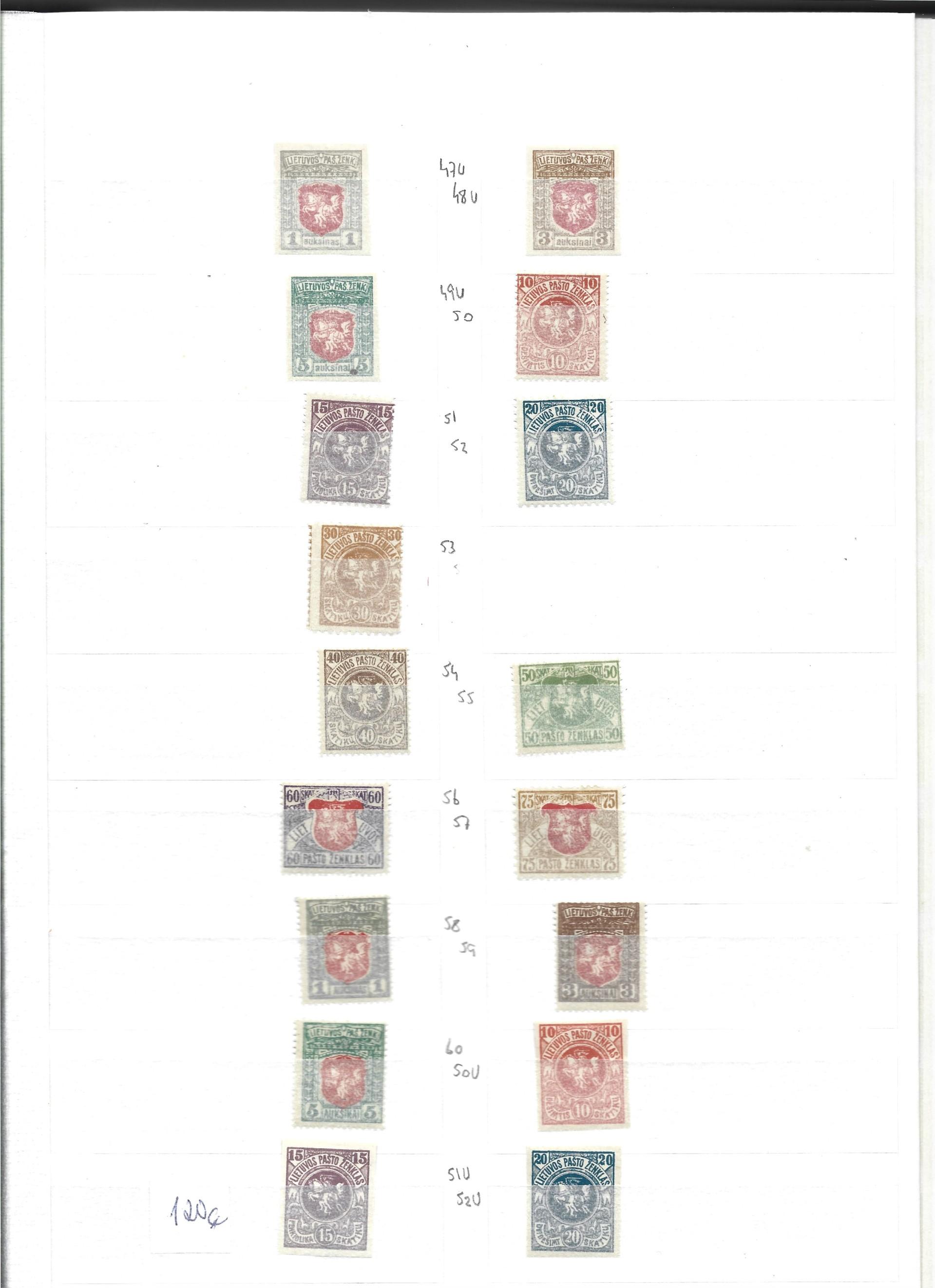 Lietuva 1918 -1940 Pilna kolekcija visi MH 1918-1940