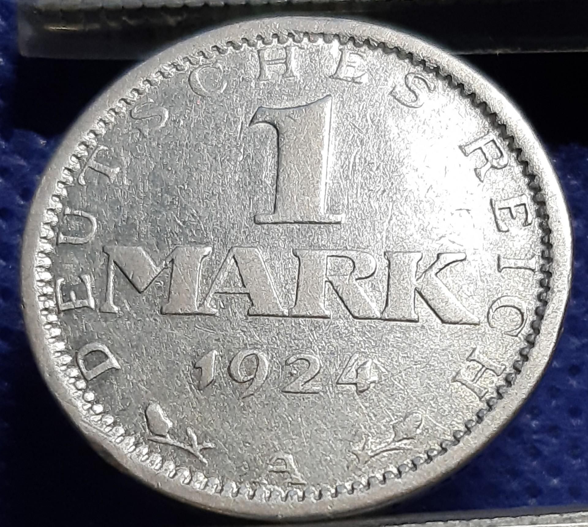 Vokietija 1 Markė 1924 A KM#42 Sidabras (1180)