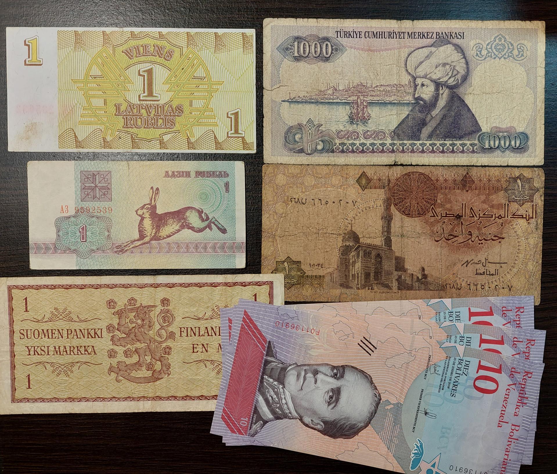 Pasaulio Banknotai nuo 1Eur!