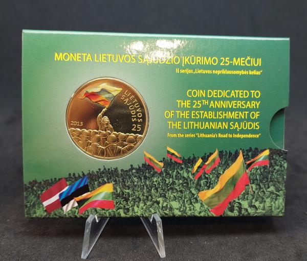 Sąjūdžio 25 metai moneta kortelėje