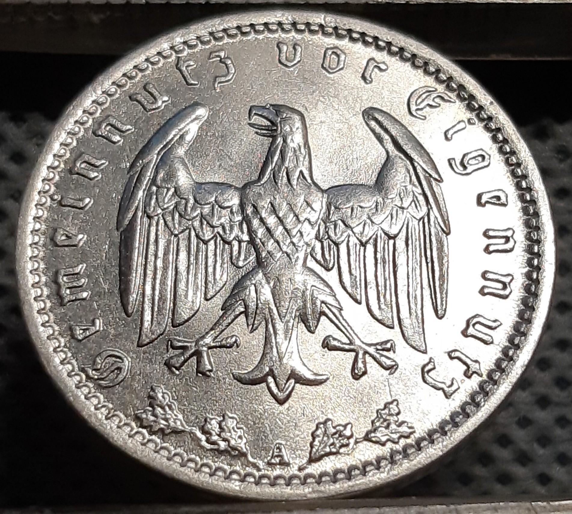 Vokietija 1 Reichsmarkė 1937 A KM#78 (1188)