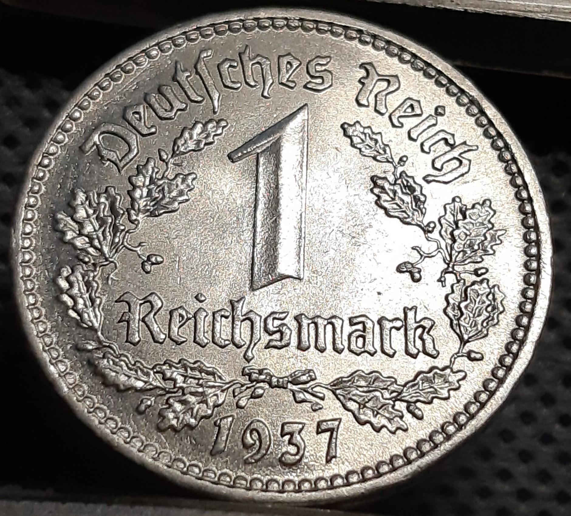 Vokietija 1 Reichsmarkė 1937 A KM#78 (1188)