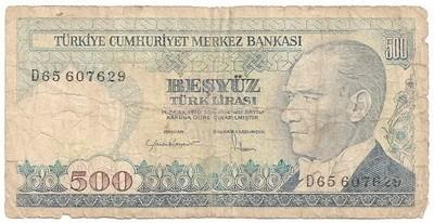 Turkija. 500 lyrų ( 1983 ) F