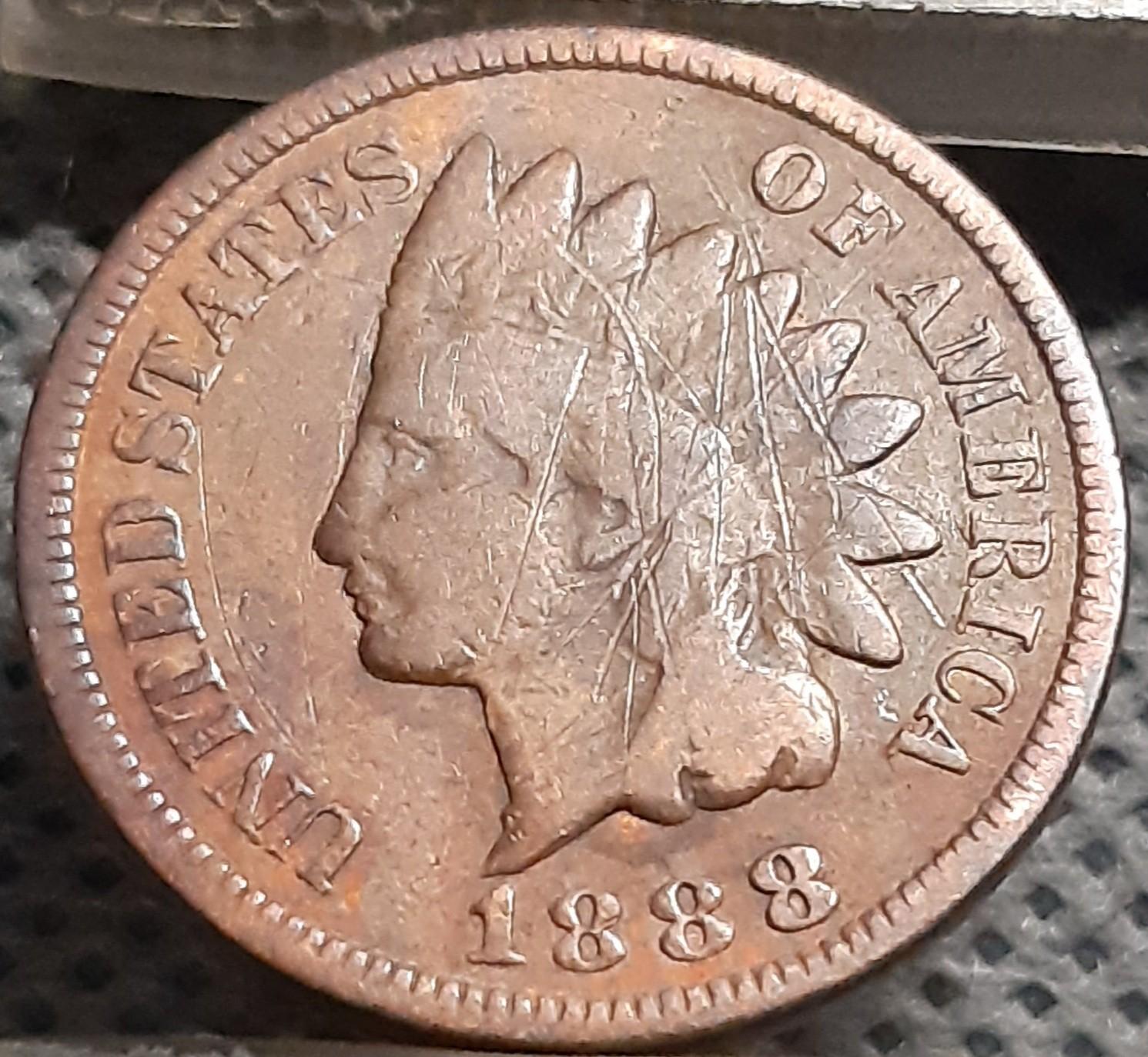 JAV 1 Centas 1888 KM#90a Bronza (1186)