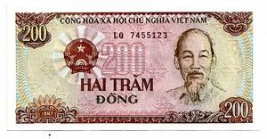 Vietnamas. 200 dongų ( 1987 ) UNC