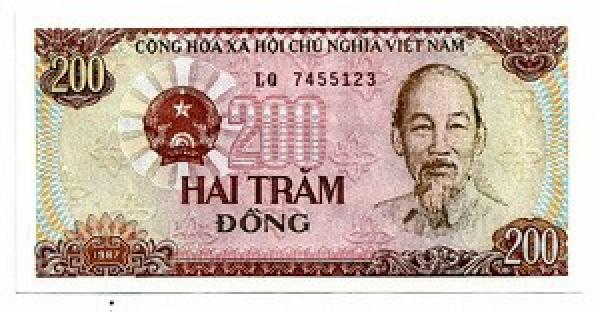 Vietnamas. 200 dongų ( 1987 ) UNC