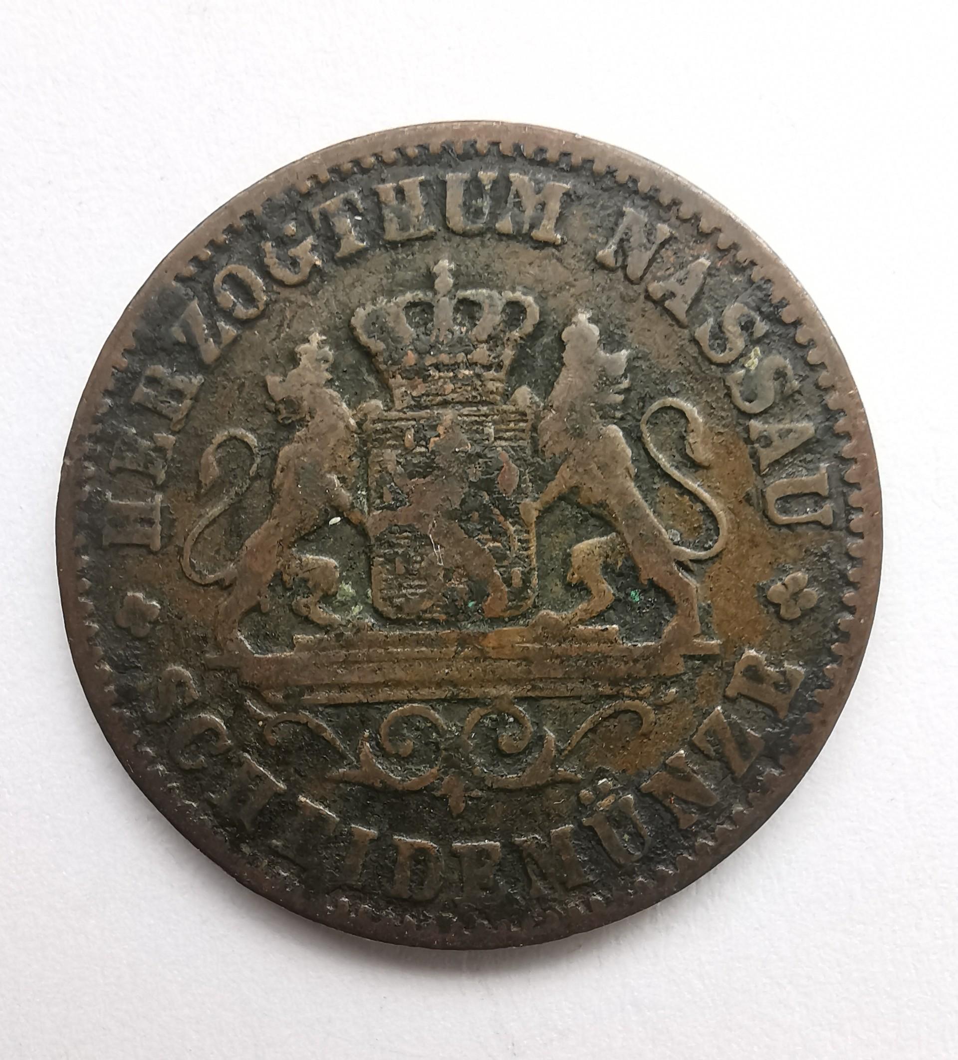 Vokietija 1 kreuzer 1862 Nasau