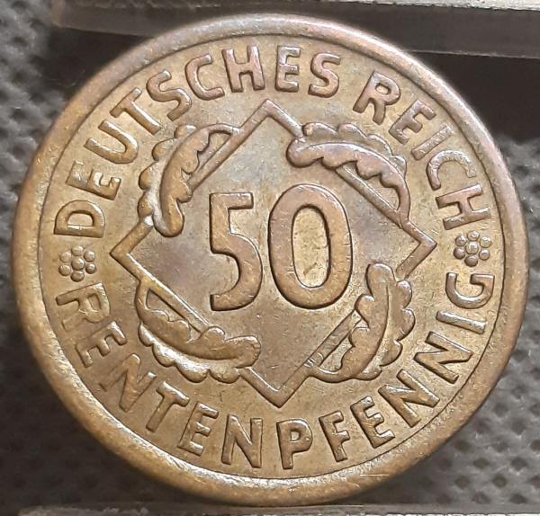 Vokietija 50 Reichspfenigų 1924 A KM#41 (1259)