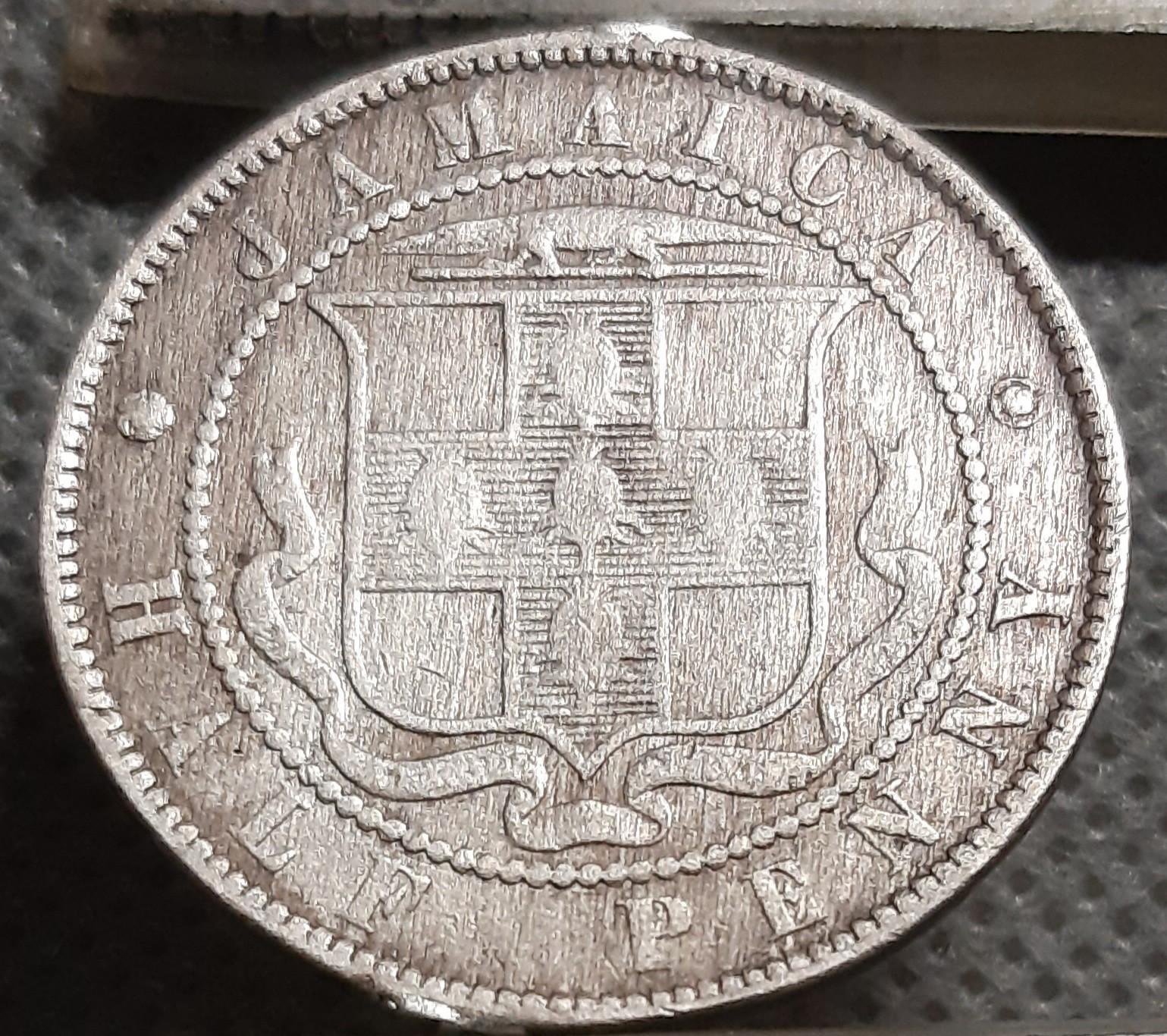 Jamaika 1/2 Penso 1895 KM#16 (1313)