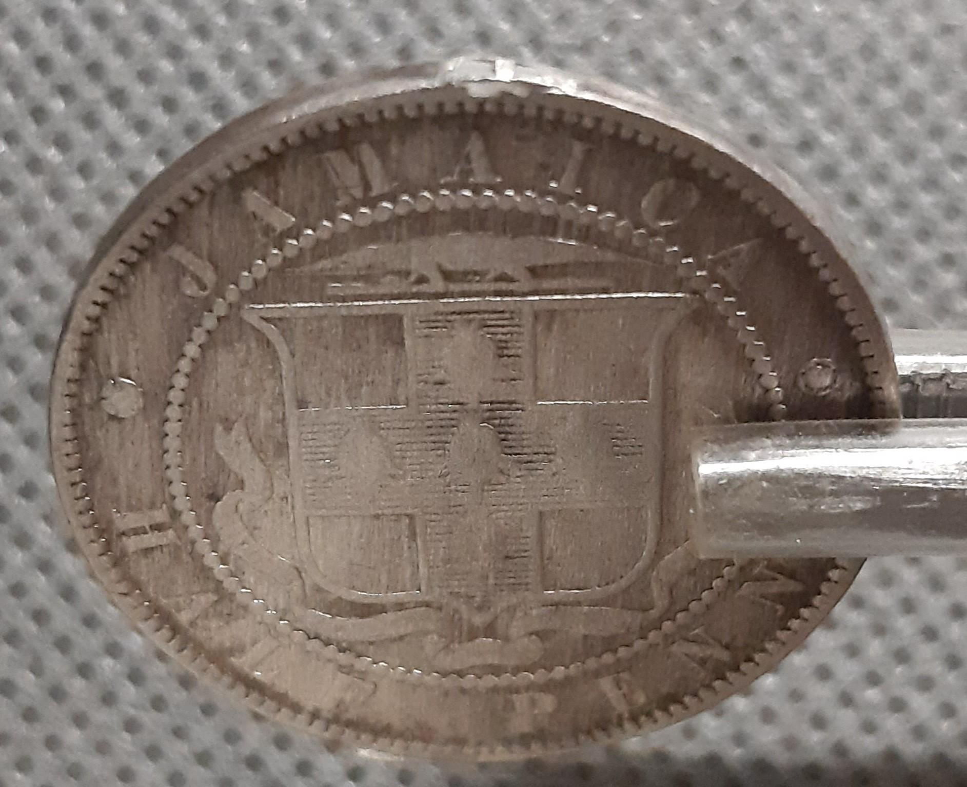 Jamaika 1/2 Penso 1895 KM#16 (1313)