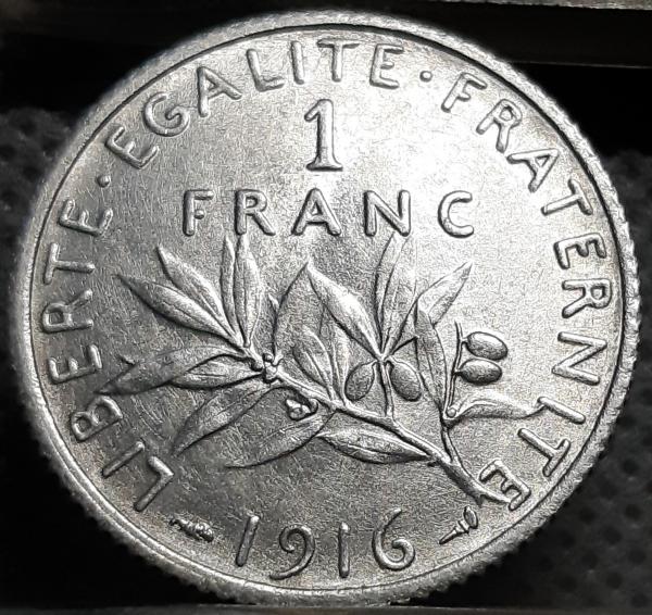 Prancūzija 1 Frankas 1916 KM#844 (1356)