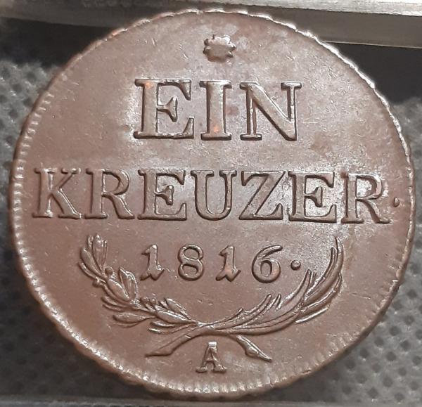 Austrija 1 Kreiceris 1816 A KM#2113 Varis (1351)