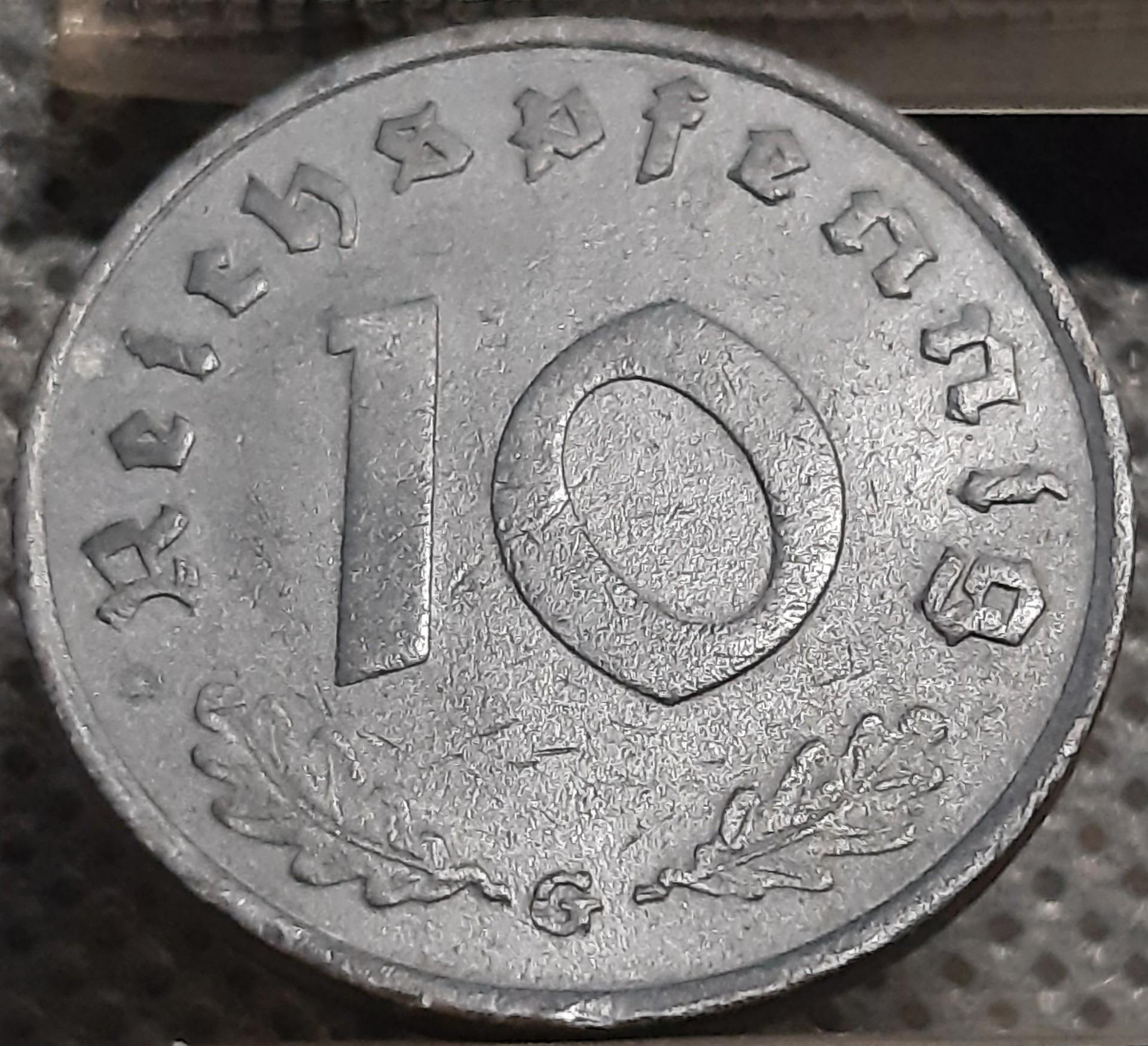 Vokietija 10 Reichspfenigų 1940 G KM#99 (1360)