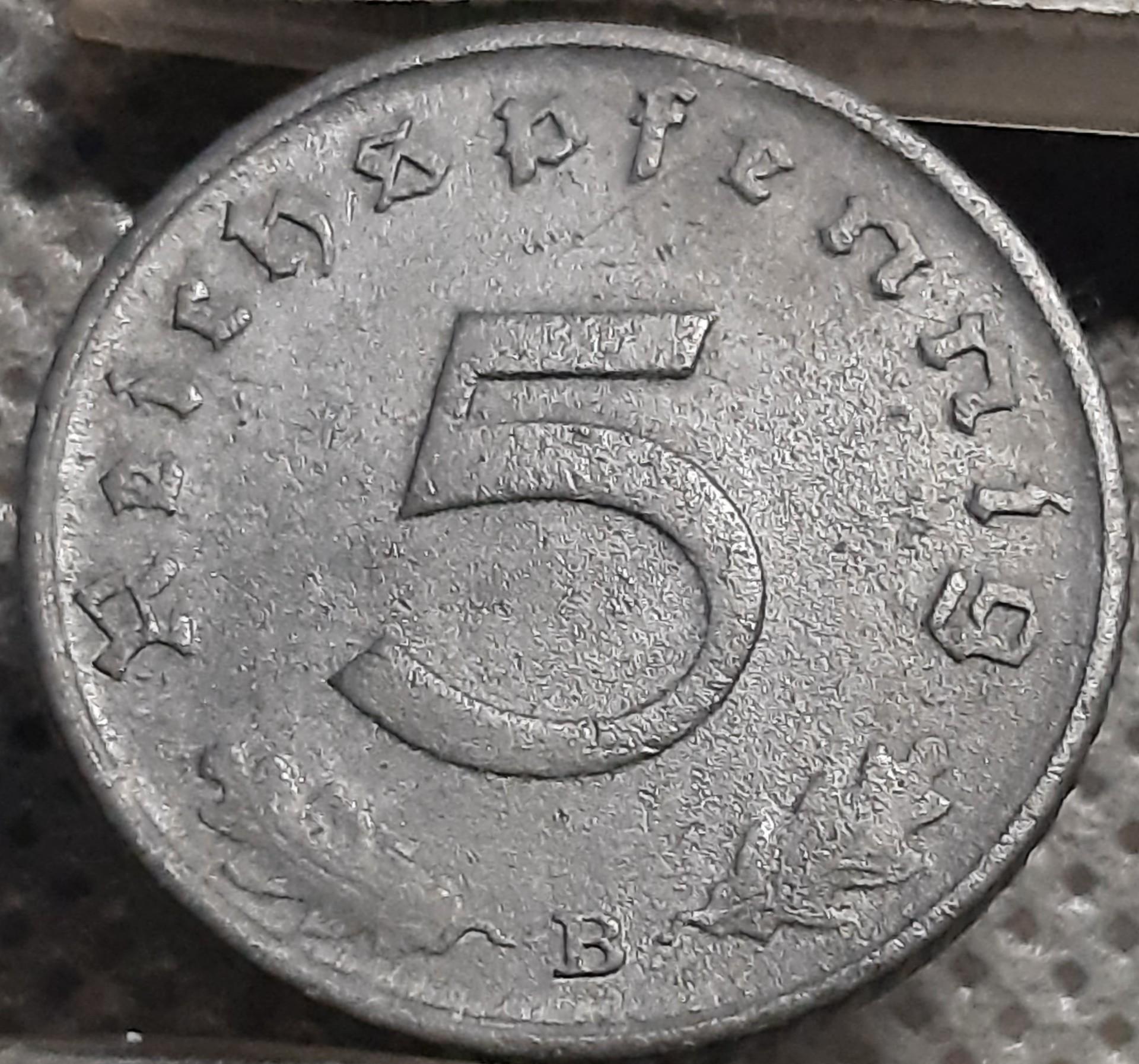 Vokietija 5 Reichspfenigai 1940 B KM#100 (1361)