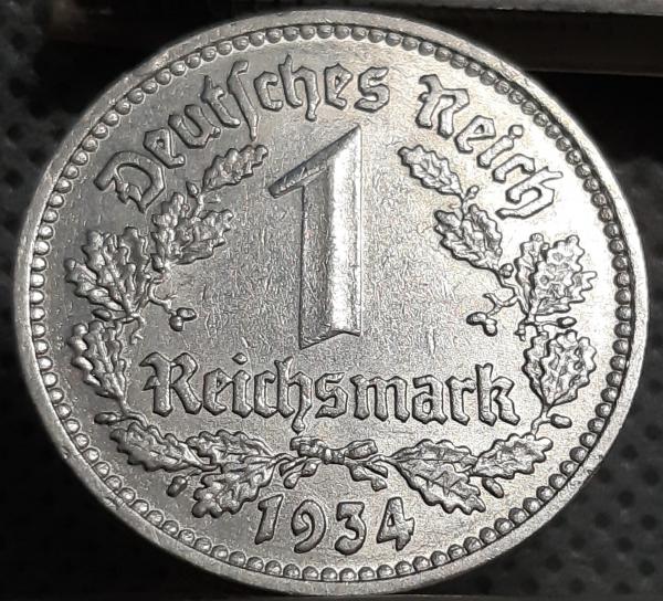 Vokietija 1 Reichsmarkė 1934 D KM#78 (1375)