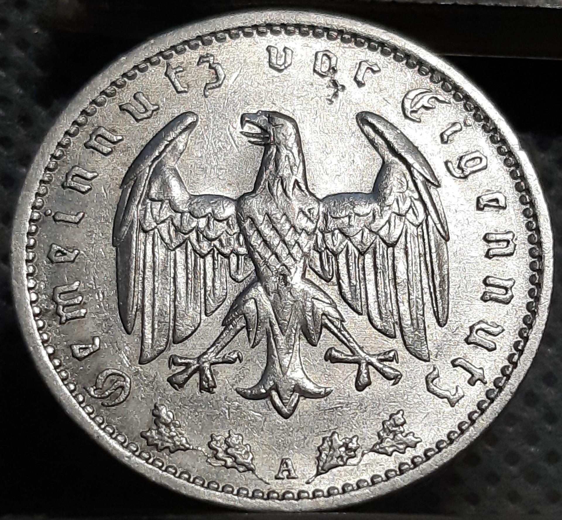 Vokietija 1 Reichsmarkė 1934 A KM#78 (1376)