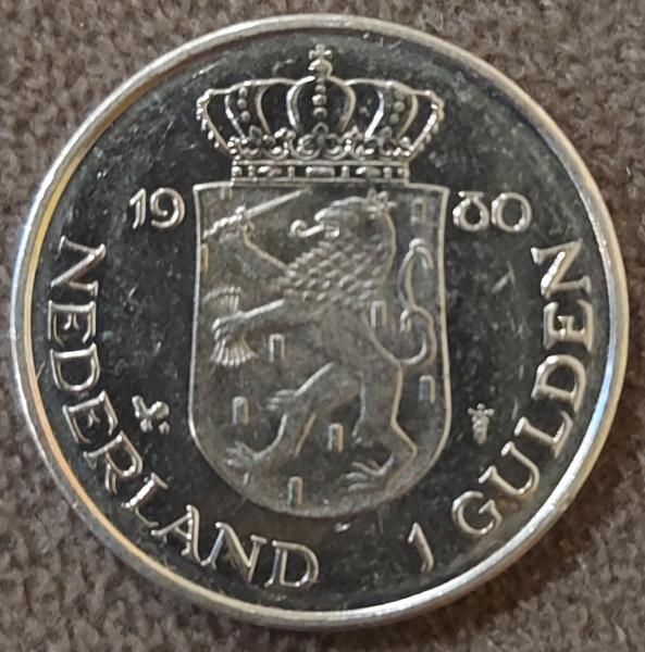 Nyderlandai 1 Guldenas 1980 Proginė KM# 200 (A1)