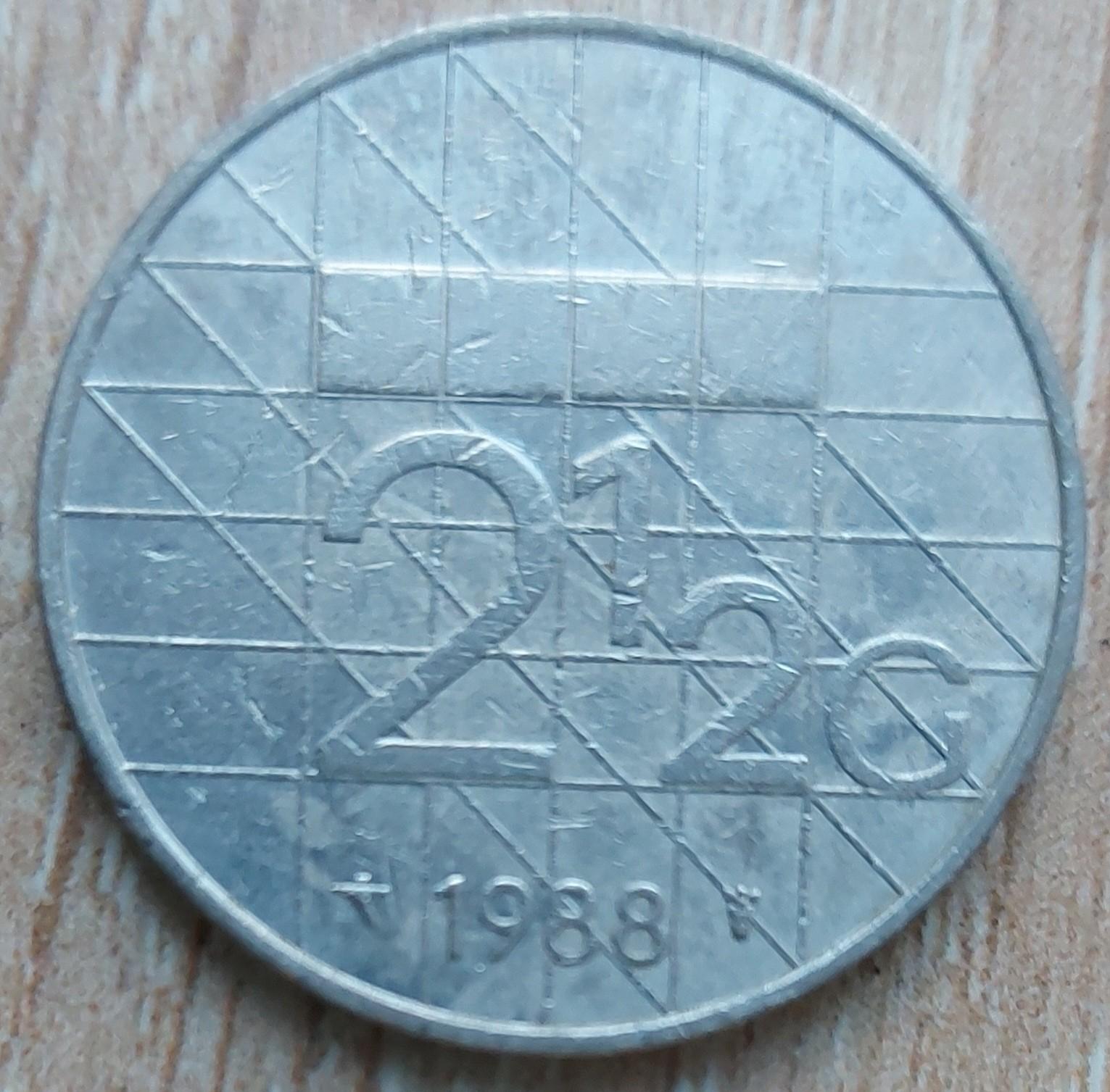 Nyderlandai 2½ Gulden 1988 KM# 206 Nikelis (A01)