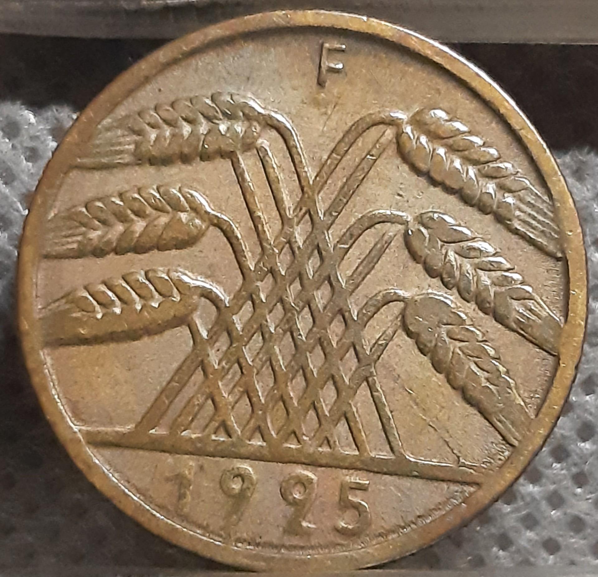 Vokietija 10 Reichspfenigų 1925 F KM#40 (1447)