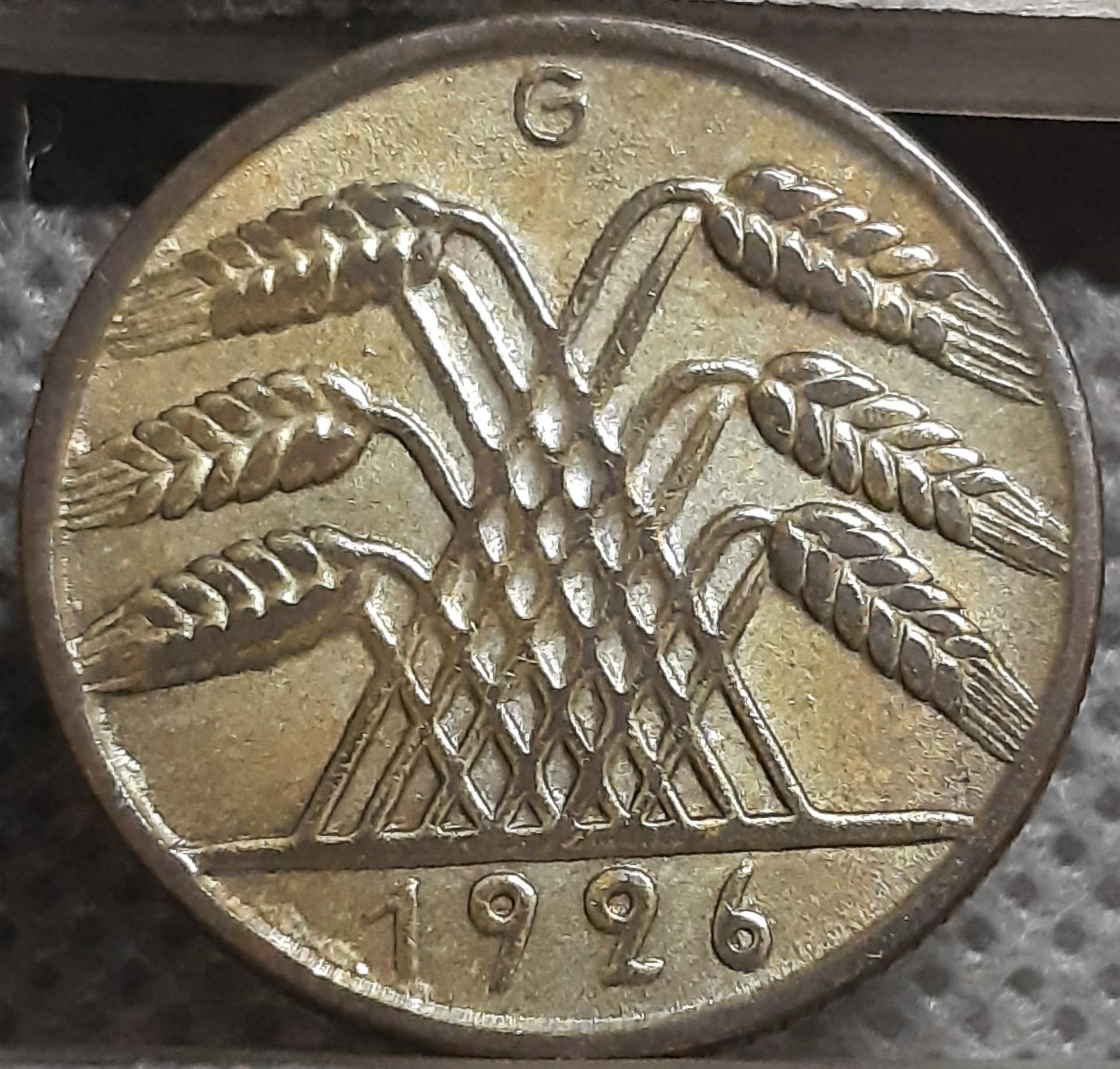 Vokietija 10 Reichspfenigų 1926 G KM#40 (1445)