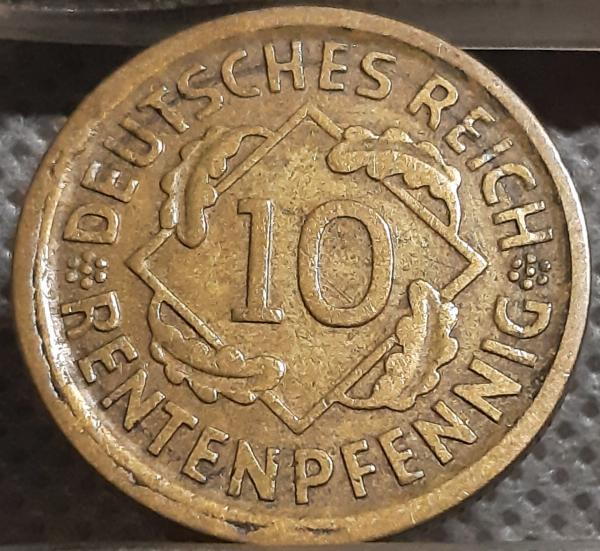 Vokietija 10 Reichspfenigų 1924 D KM#40 (1449)