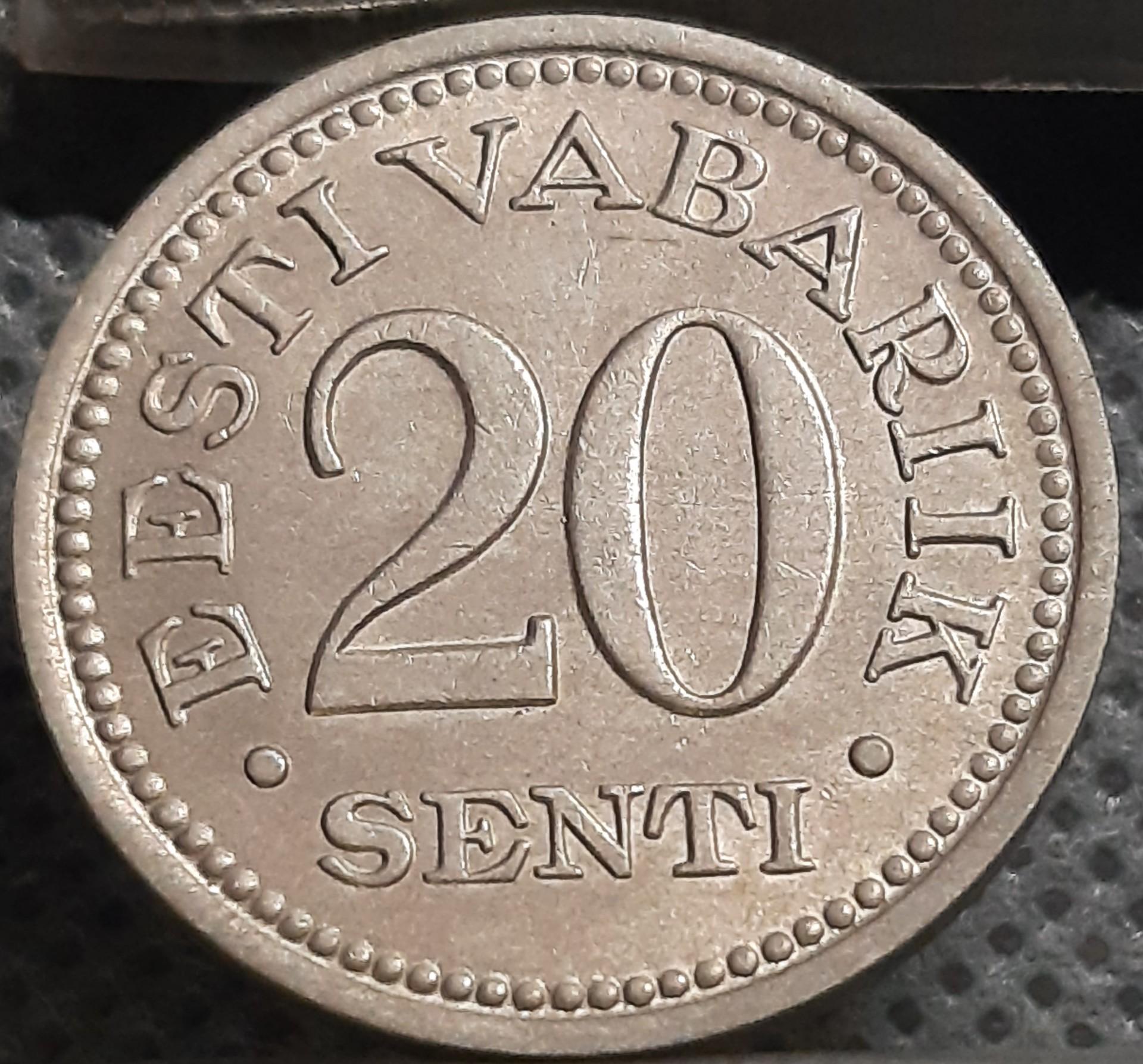 Estija 20 Sentų 1935 KM#17 (1488)