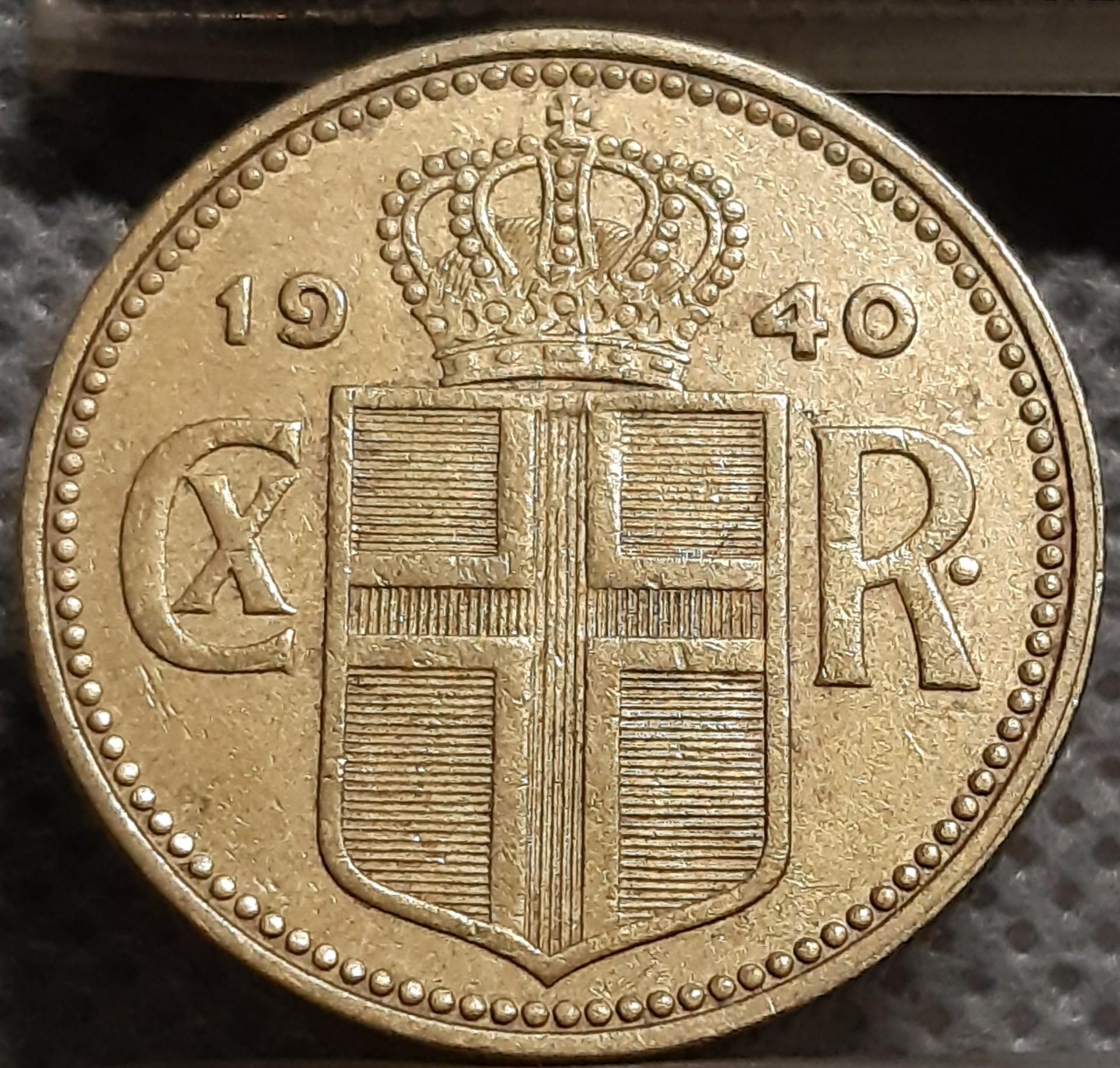 Islandija 1 Krona 1940 KM#3 (1552)