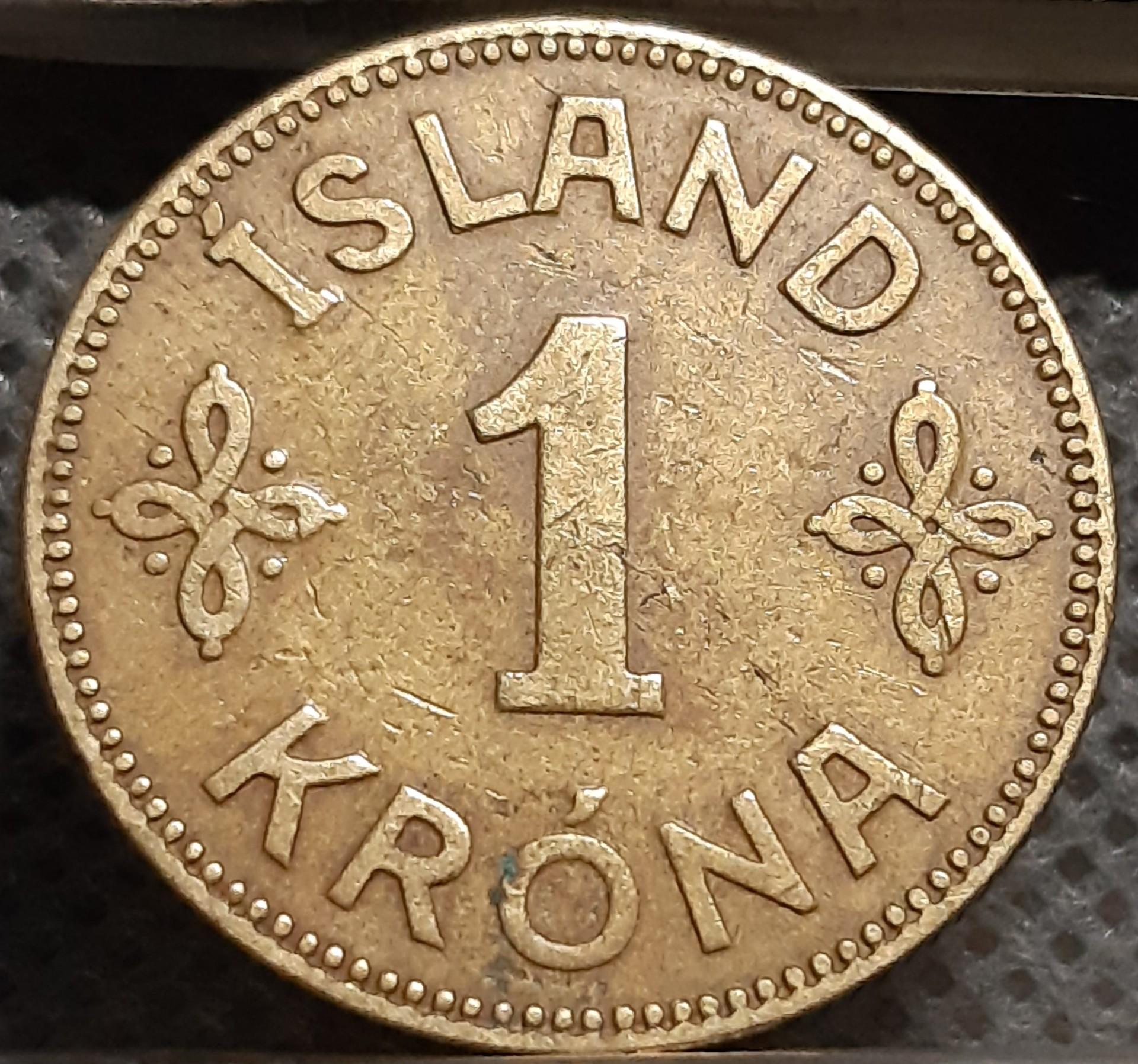 Islandija 1 Krona 1929 KM#3 (1554)  