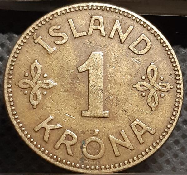 Islandija 1 Krona 1929 KM#3 (1554)  