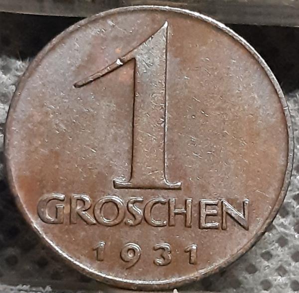 Austrija 1 Grošenas 1931 KM#2836 Bronza (1556)