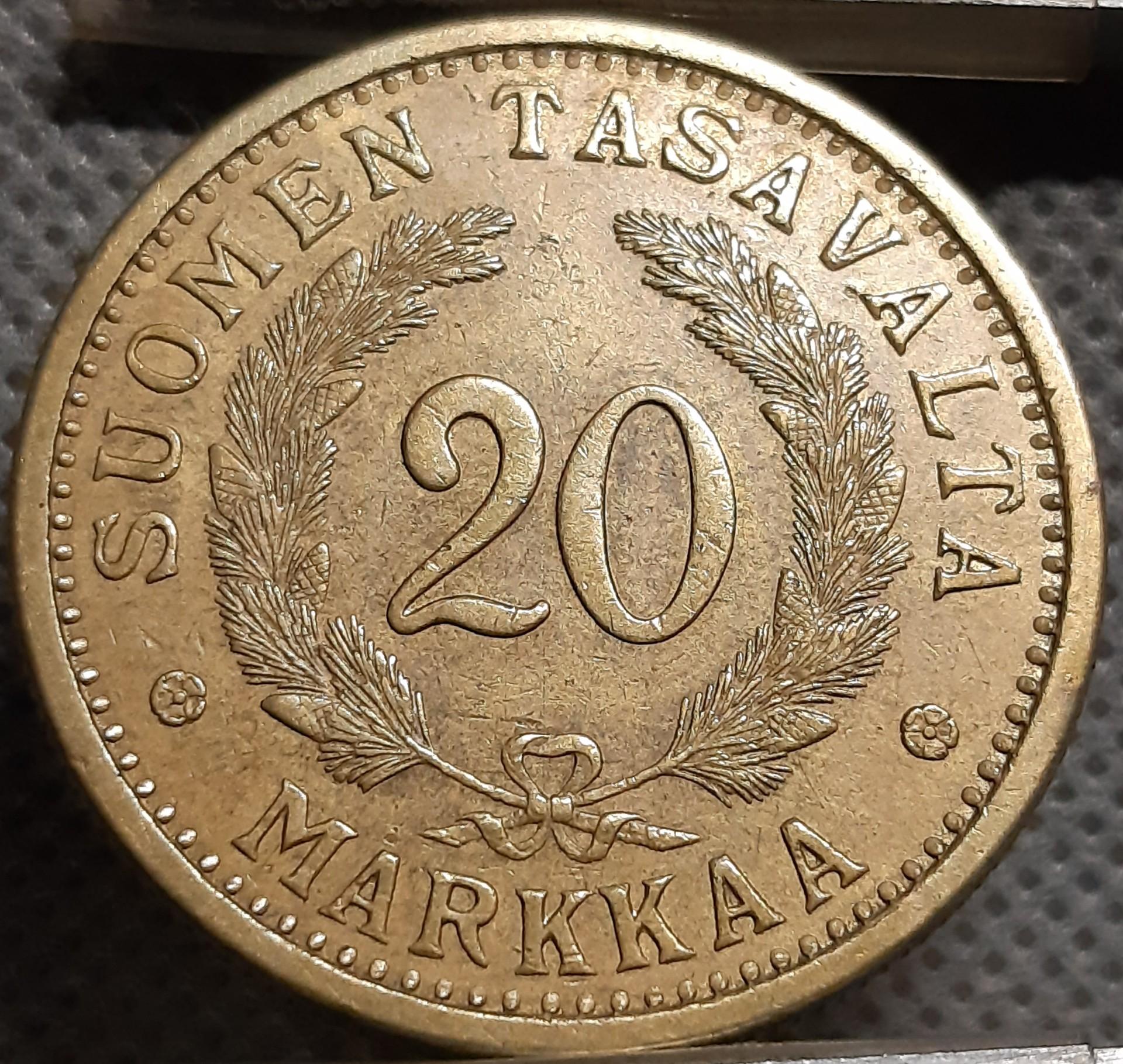 Suomija 20 Markių 1937 KM#32 (1592)