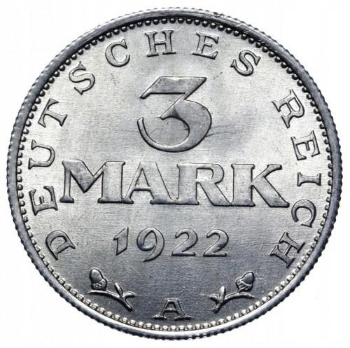 3 markės  Veimaro Respublika, 1922m.(A)