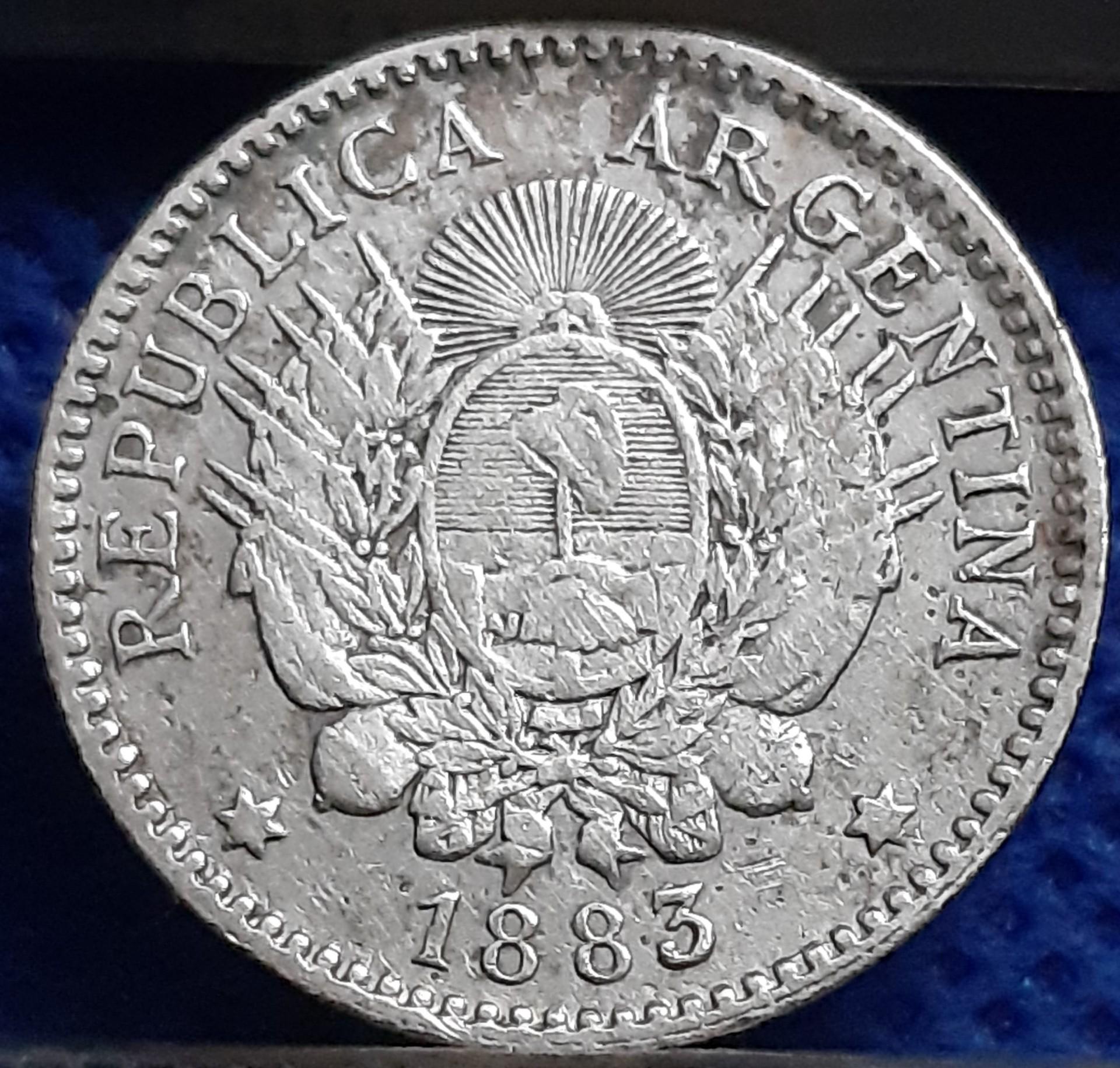 Argentina 10 Sentavų 1883 KM#26 (1618)