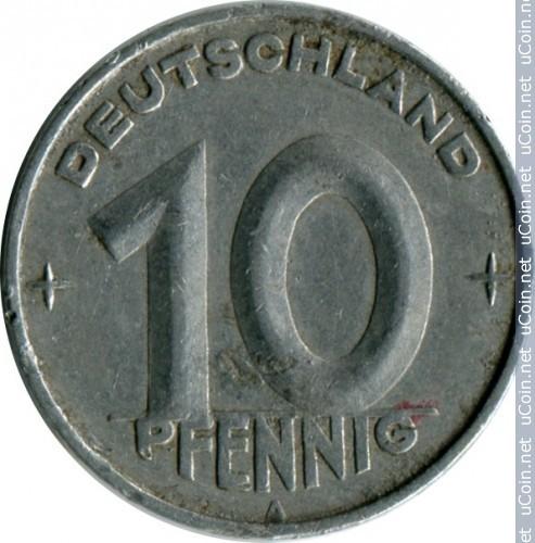 10 pfeningų, VDR. 1950m.