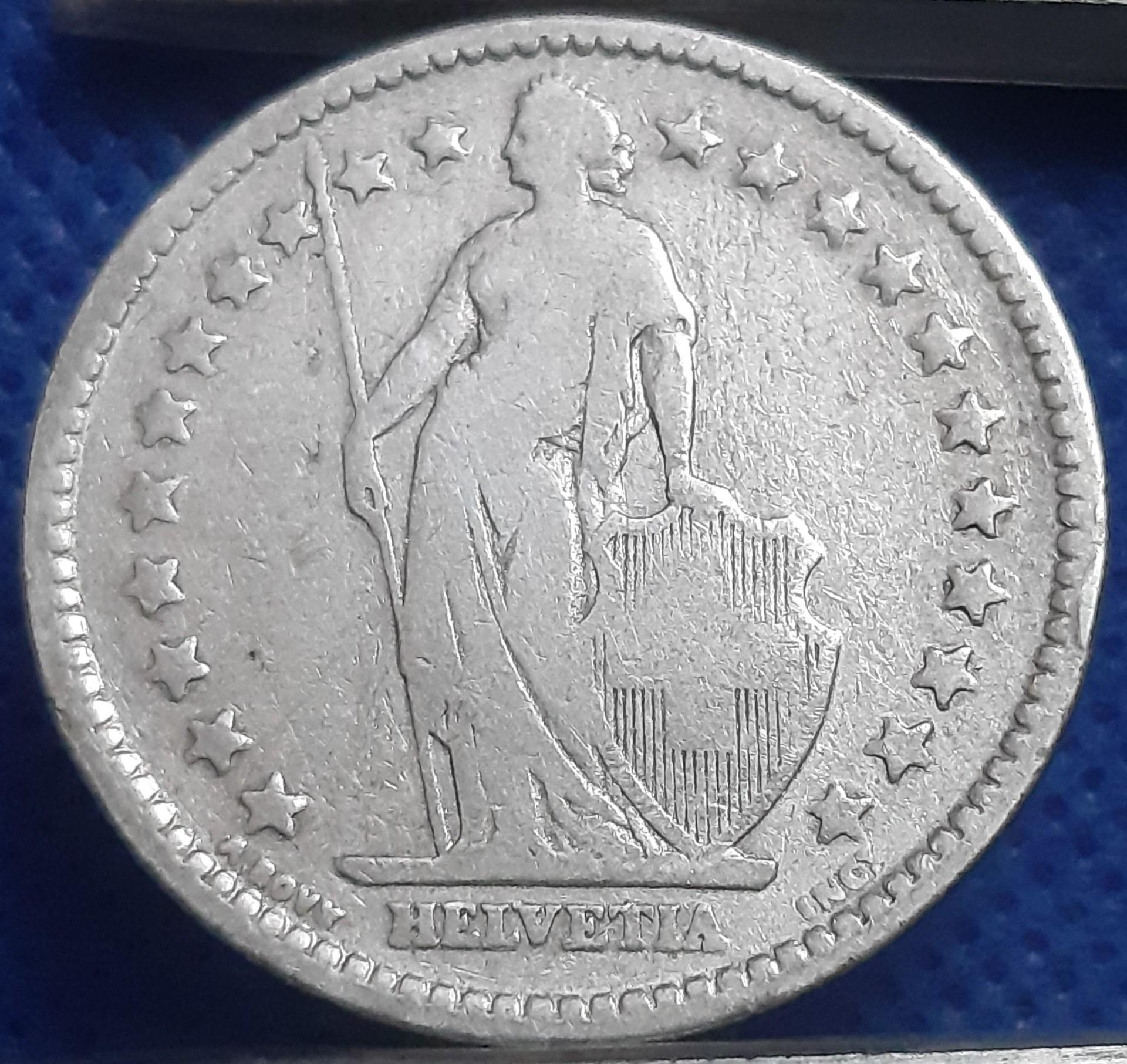 Šveicarija 2 Frankai 1886 KM#21 Sidabras (1668)