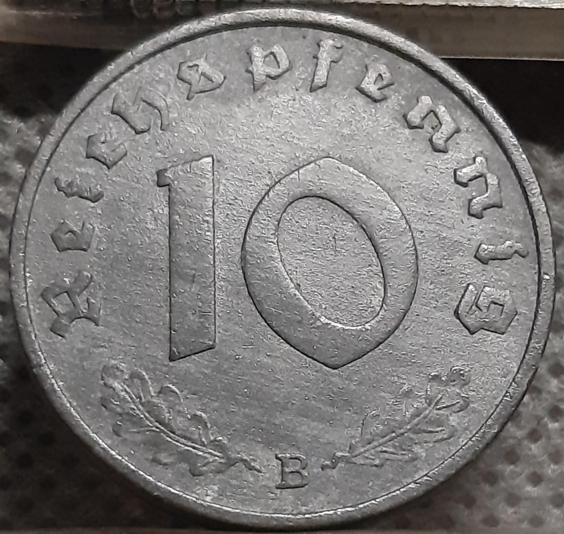 Trečiasis Reichas 10 Reichspfenigų 1943 B (1697)